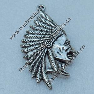 Pendant/Charm, Fashion Zinc Alloy Jewelry Findings, Lead-free, Head 53x27mm, Sold by Bag