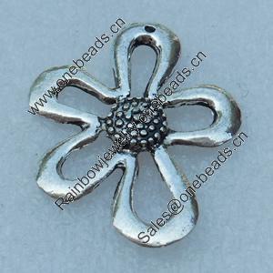 Pendant/Charm, Fashion Zinc Alloy Jewelry Findings, Lead-free, Flower 33x26mm, Sold by Bag