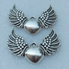 Pendant/Charm, Fashion Zinc Alloy Jewelry Findings, Lead-free, Wings 34x58mm, Sold by Bag