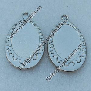 Zinc Alloy Cabochon Settings, Fashion jewelry findings, 30x16mm, inner dia:13x20mm, Sold by bag