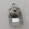 Pendant/Charm, Fashion Zinc Alloy Jewelry Findings, Lead-free, Hat 18x8mm, Sold by Bag