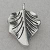 Pendant/Charm, Fashion Zinc Alloy Jewelry Findings, Lead-free, Leaf 30x16mm, Sold by Bag