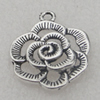 Pendant/Charm, Fashion Zinc Alloy Jewelry Findings, Lead-free, Flower 22x19mm, Sold by Bag