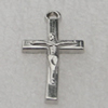 Pendant/Charm, Fashion Zinc Alloy Jewelry Findings, Lead-free, Cross 22x11mm, Sold by Bag