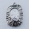 Pendant/Charm. Fashion Zinc Alloy Jewelry Findings. Lead-free. 34.5x22mm. Sold by Bag