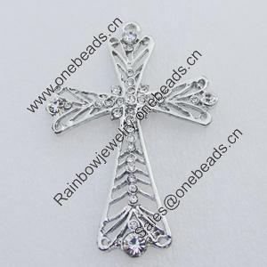 Pendant/Charm. Fashion Zinc Alloy Jewelry Findings. Lead-free . Cross 73x50mm. Sold by pcs/color