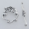 Clasps. Fasgion Zinc Alloy Jewelry Findings. Lead-free. 41x5mm. 27x14mm. Sold by Bag