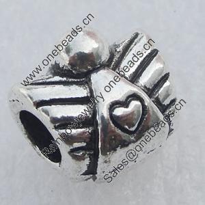 Europe Beads. Fashion Zinc Alloy Jewelry Findings. Lead-free. 10x9mm Hole: 4mm. Sold by Bag