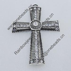 Pendant/Charm. Fashion Zinc Alloy Jewelry Findings. Lead-free. Cross  85x59mm. Sold by pcs/color