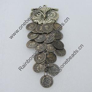 Pendant/Charm. Fashion Zinc Alloy Jewelry Findings. Lead-free. Animal 120x56mm. Sold by pcs/color