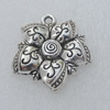 Pendant/Charm. Fashion Zinc Alloy Jewelry Findings. Lead-free. Flower  24x23mm. Sold by Bag