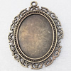 Zinc Alloy Cabochon Settings, Fashion jewelry findings, 48x57mm, inner dia:30x40mm, Sold by bag