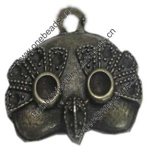 Pendant/Charm. Fashion Zinc Alloy Jewelry  Findings. Lead-free. Animal 26x28mm. Sold by Bag