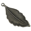Pendant/Charm. Fashion Zinc Alloy Jewelry Findings. Lead-free. Leaf 56x21mm. Sold by Bag