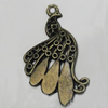 Pendant/Charm. Fashion Zinc Alloy Jewelry Findings. Lead-free. Animal. 33x22mm. Sold by Bag