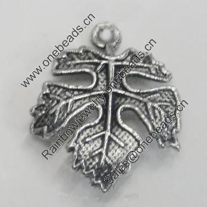 Pendant/Charm. Fashion Zinc Alloy Jewelry Findings. Lead-free. leaf 20x16mm. Sold by Bag