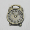 Pendant/Charm. Fashion Zinc Alloy Jewelry Findings. Lead-free. Clock13x8mm. Sold by Bag