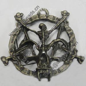 Pendant/Charm. Fashion Zinc Alloy Jewelry Findings. Lead-free. 40x40mm. Sold by Bag