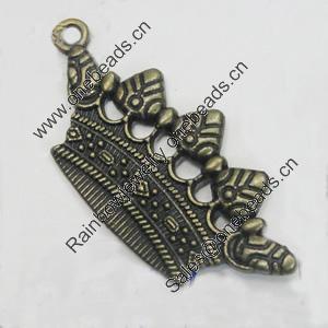 Pendant/Charm. Fashion Zinc Alloy Jewelry Findings. Lead-free. Corona 40x17mm. Sold by Bag