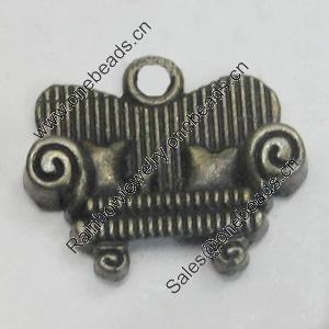 Pendant/Charm. Fashion Zinc Alloy Jewelry Findings. Lead-free. 14x15mm. Sold by Bag