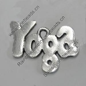 Message Charm. Fashion Zinc Alloy Jewelry Findings. Lead-free. 28x22mm. Sold by Bag