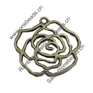 Pendant/Charm. Fashion Zinc Alloy Jewelry Findings. Lead-free. Flower 37x37mm. Sold by Bag