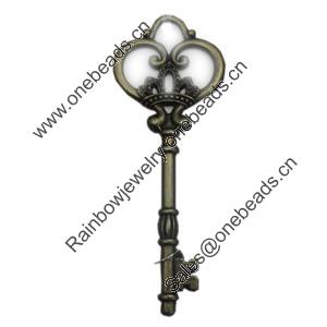 Pendant/Charm. Fashion Zinc Alloy Jewelry Findings. Lead-free. 83x30mm. Sold by PC