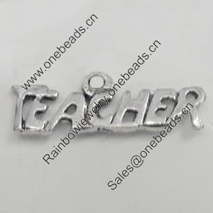 Message Charm. Fashion Zinc Alloy Jewelry Findings. Lead-free. 26x8mm. Sold by Bag