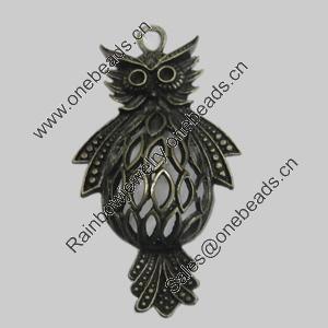 Pendant/Charm. Fashion Zinc Alloy Jewelry Findings. Lead-free. Animal 50x30mm. Sold by Bag