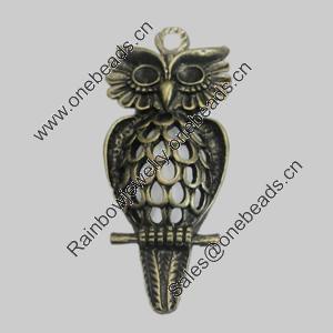 Pendant/Charm. Fashion Zinc Alloy Jewelry Findings. Lead-free. Animal 41x18mm. Sold by Bag