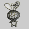 Pendant/Charm. Fashion Zinc Alloy Jewelry Findings. Lead-free. Animal 43x27mm  Sold by Bag