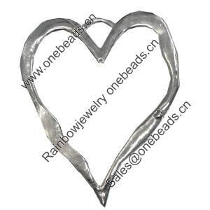 Pendant/Charm. Fashion Zinc Alloy Jewelry Findings. Lead-free. Heart 115x90mm. Sold by PC