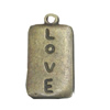 Message Charm. Fashion Zinc Alloy Jewelry Findings. Lead-free. 24x12mm. Sold by Bag