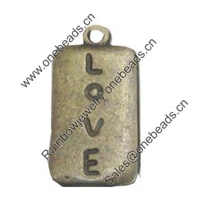 Message Charm. Fashion Zinc Alloy Jewelry Findings. Lead-free. 24x12mm. Sold by Bag