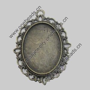 Zinc Alloy Cabochon Settings. Fashion jewelry findings. Lead-free. 37x28mm.Inner dia:25x18mm. Sold by Bag