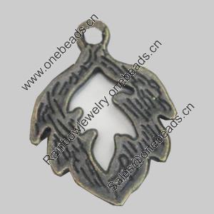 Pendant/Charm. Fashion Zinc Alloy Jewelry Findings. Lead-free. Leaf 25x18mm. Sold by Bag
