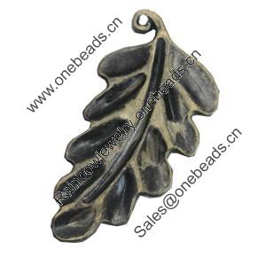 Pendant/Charm. Fashion Zinc Alloy Jewelry Findings. Lead-free. Leaf 48x24mm. Sold by Bag