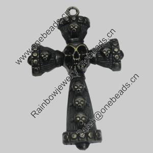 Pendant/Charm. Fashion Zinc Alloy Jewelry Findings. Lead-free. Cross. 80x53mm. Sold by PC