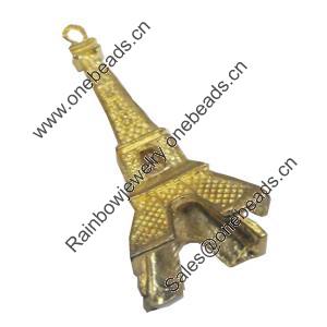 Pendant/Charm. Fashion Zinc Alloy Jewelry Findings. Lead-free. Tower 40x17mm. Sold by Bag