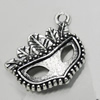 Pendant/Charm. Fashion Zinc Alloy Jewelry Findings. Lead-free. 24x15mm. Sold by Bag