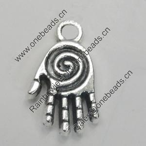 Pendant/Charm. Fashion Zinc Alloy Jewelry Findings. Lead-free. Hands  18x11mm. Sold by Bag