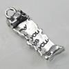 Message Charm. Fashion Zinc Alloy Jewelry Findings. Lead-free. 27x8mm. Sold by Bag