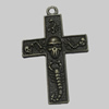 Pendant/Charm. Fashion Zinc Alloy Jewelry Findings. Lead-free. Cross 56x42mm. Sold by PC