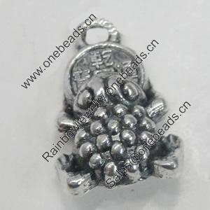 Pendant/Charm. Fashion Zinc Alloy Jewelry Findings. Lead-free. 18x10mm. Sold by Bag