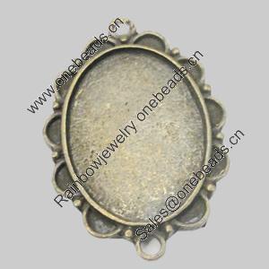 Zinc Alloy Cabochon Settings. Fashion jewelry findings. Lead-free. 25x35mm. Inner dia：18x25mm. Sold by Bag