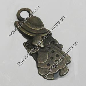 Pendant/Charm. Fashion Zinc Alloy Jewelry Findings. Lead-free. People 29x21mm. Sold by Bag