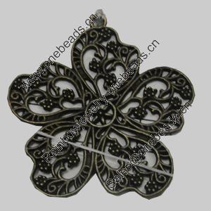 Pendant/Charm. Fashion Zinc Alloy Jewelry Findings. Lead-free. Flower  57x57mm. Sold by Bag