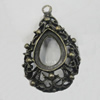 Zinc Alloy Cabochon Settings. Fashion jewelry findings. Lead-free. 22x36mm. Inner dia:12x16mm. Sold by Bag