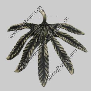 Pendant/Charm. Fashion Zinc Alloy Jewelry Findings. Lead-free. Leaf 42x41mm. Sold by Bag