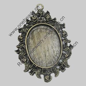 Zinc Alloy Cabochon Settings. Fashion jewelry findings. Lead-free. 47x32mm. Inner dia: 18x25mm. Sold by Bag